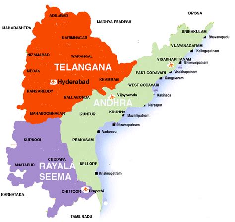 Telangana And Andhra Pradesh Border Map