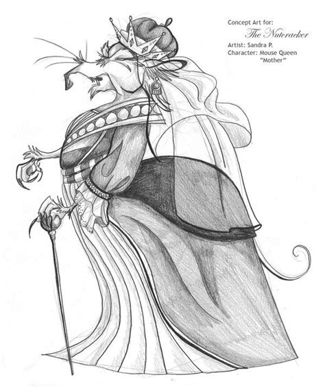 The Nutcracker Mouse Queen Nutcracker Colored Pencil Artwork Art