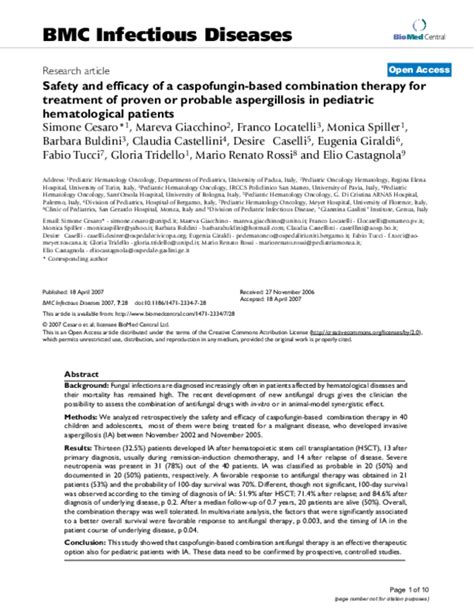 (PDF) Safety and efficacy of a caspofungin-based combination therapy for treatment of proven or ...