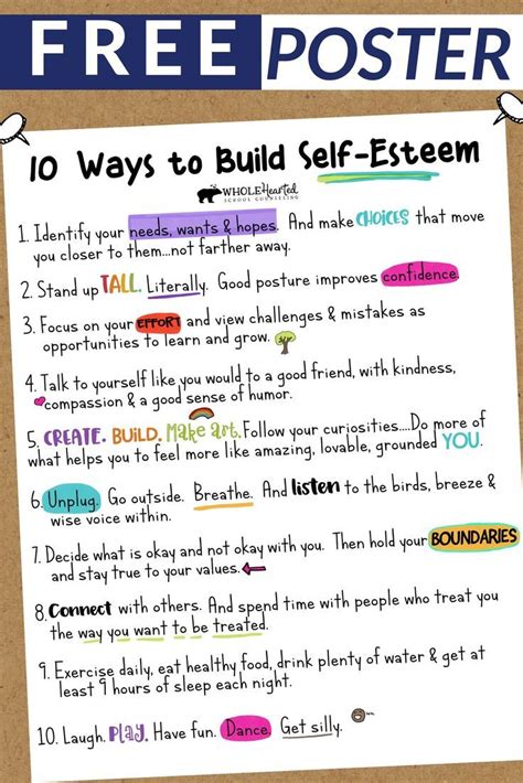 10 Ways To Build Self Esteem Elementary And Middle School Counseling