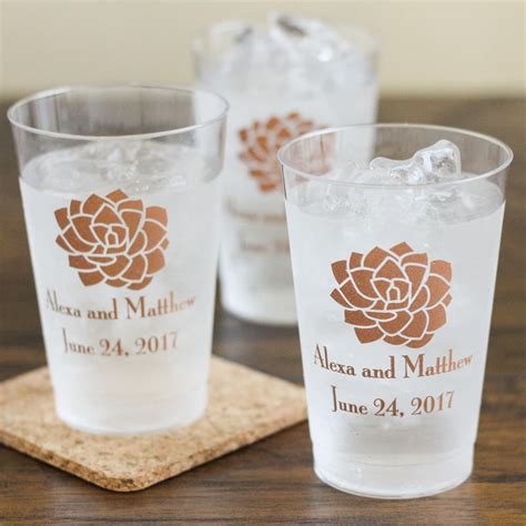 Personalized Clear Plastic Wedding Cups Personalized Wedding Etsy