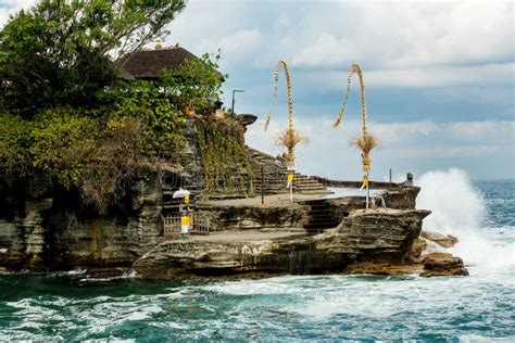 Tanah Lot Temple On Sea In Bali Island Indonesia Stock Photo Image Of Landscape Oriental