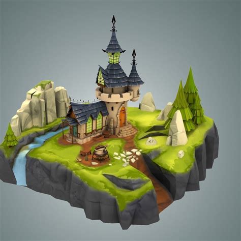 Stylized Castle for mobile game | CGTrader