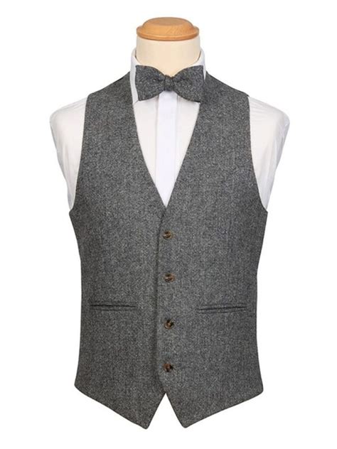 Grey Tweed Waistcoat To Hire Or Buy Pure Suit Hire