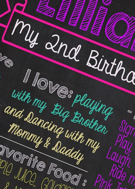 Personalized Birthday Chalkboard Sign 1st By Meganrileydesigns