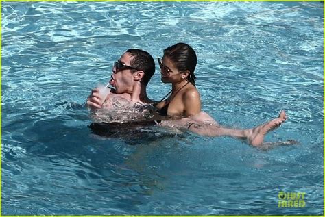 Full Sized Photo Of Kaia Gerber Pete Davidson Kiss Poolside In Miami