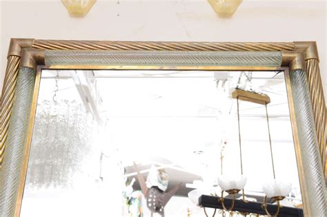 Pair Of Brass And Glass Venetian Mirrors At 1stdibs