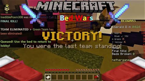 Minecraft Bedwars Victory Minecraft Bedrock Edition Bed Wars Youtube