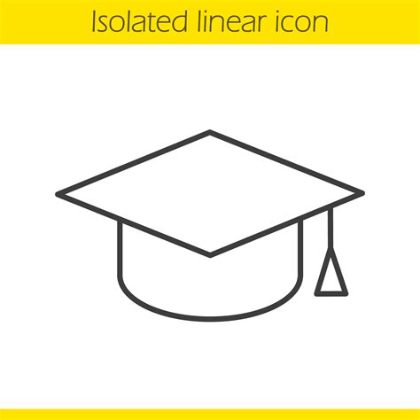 Square Academic Cap Linear Icon Babe S Hat Thin Line Illustration Graduation Cap Contour