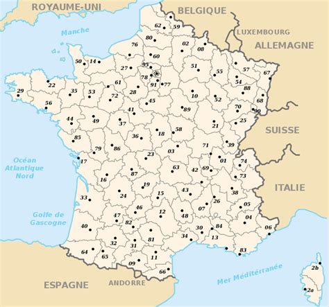Carte de france avec numéros de départements. Liste des Départements français ⇒ Informations Officielles ...
