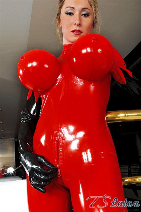 Shemale In Latex Catsuit With Enormous Boobs Photo AShemaletube Com