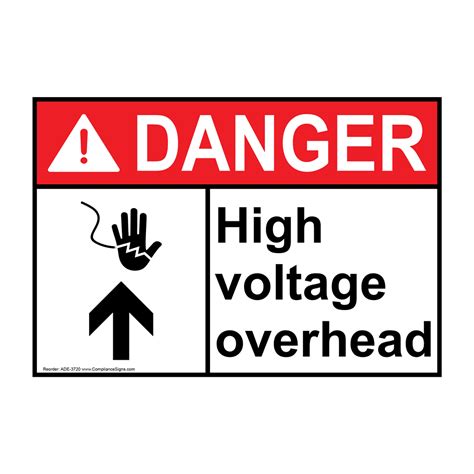 Ansi Danger High Voltage Overhead Sign Ade 3720 Electrical