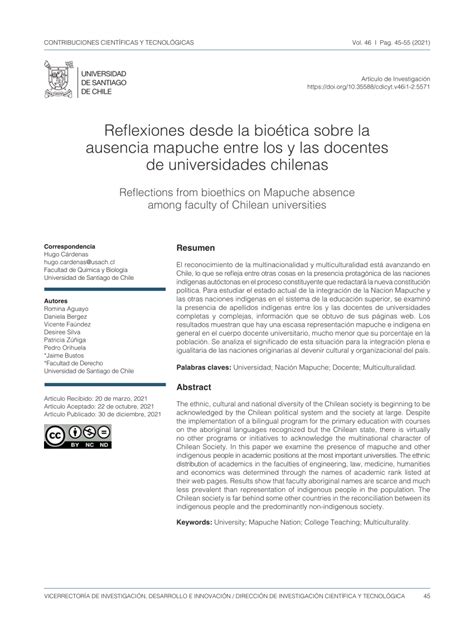Pdf Reflections From Bioethics On Mapuche Absence Among Faculty Of