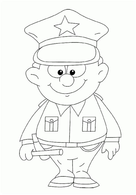 Police Officer Coloring Pages For Kids Coloring Home