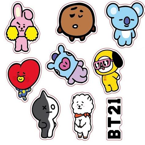Boneka Gambar Bts Dan Bt21 Stiker Kpop Bts Bt21 Shope