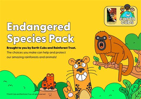 Endangered Species Packpackrainforest Trustearth Cubs Outdoor
