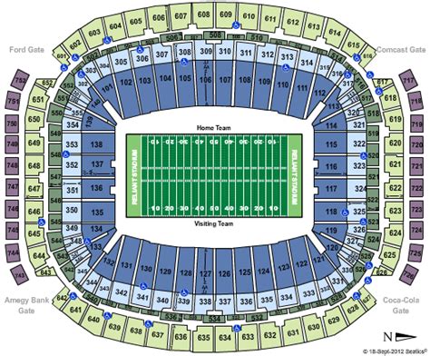 Nrg Stadium Formerly Reliant Stadium Seating Chart Football