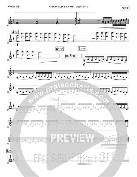 Reckless Love Choral Anthem Satb Violin Sheet Music Pdf Bethel Music