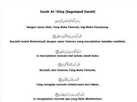 Surah Al Fatihah Dan Terjemahan Bahasa Melayu Al Quran Dan Terjemahan