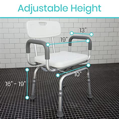 Vive Swivel Shower Chair With Arms And Back Small Narrow Medical
