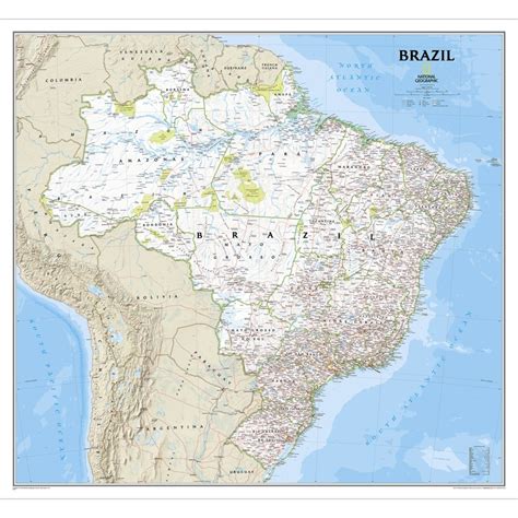 Themapstore National Geographic Brazil Wall Map
