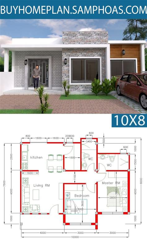 Home Plan 10x12m 3 Bedrooms Sam House Plans F12