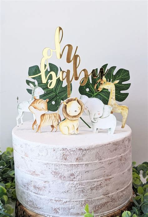 Jungle Oh Baby Cake Topper Jungle Baby Shower Etsy