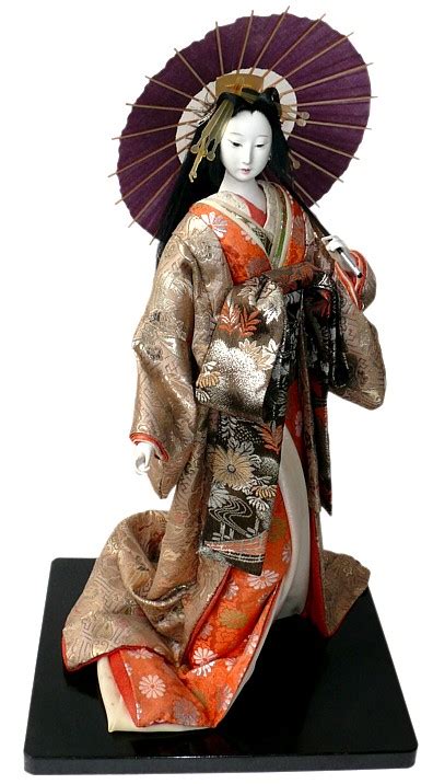 Each of our japanese geisha dolls is handcrafted down to the finest detail and no two are exactly alike. Oiran with parasol, Japanese antique doll. Japanese Dolls ...