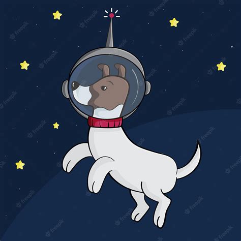Premium Vector Astronaut Dog In The Space