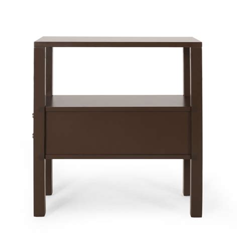 Contemporary Wooden Side Table With Drawer Nh426413 Noble House