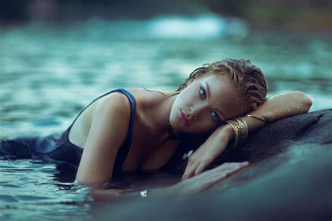 We were wowed, to say . women, model, blonde, wet body, wet hair, blue eyes, Hugos ...