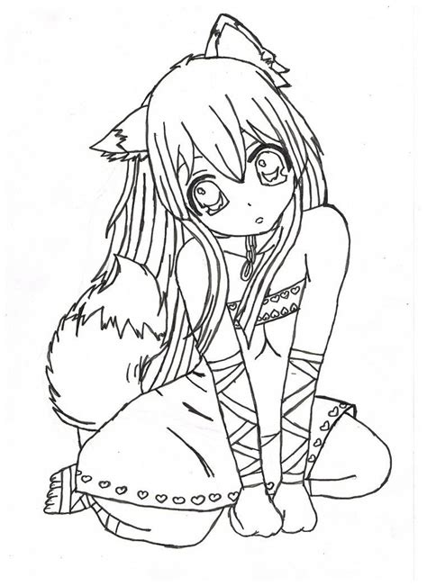 Emo Wolf Couple Emo Anime Girl Coloring Pages Color And Draw