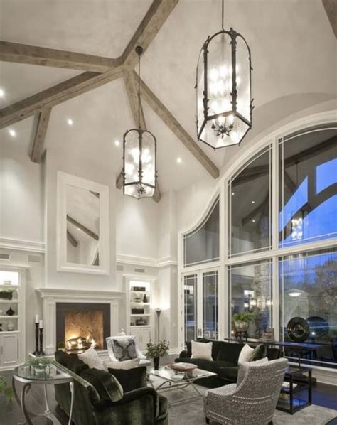 54 Living Rooms With Soaring 2 Story And Cathedral Ceilings Home Design