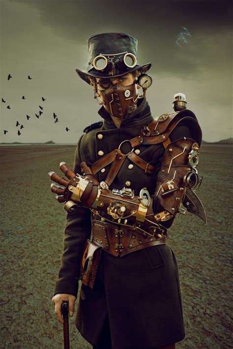 Steampunk Fashion Guide Leather Masked Mechanical Armed Man Of Mystery