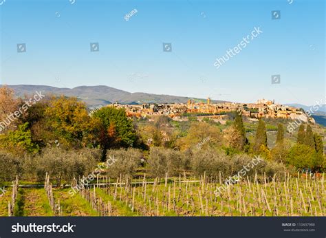 Medieval Town Orvieto Over The Tuscany Valley Italy Stock