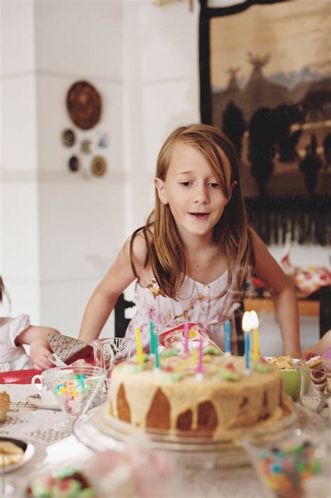 Birthday Girl With Cake By Stocksy Contributor Gillian Vann Stocksy