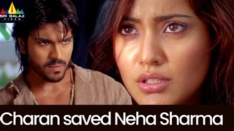 Ram Charan Saved Neha Sharma Scene Chirutha Telugu Movie Scenes