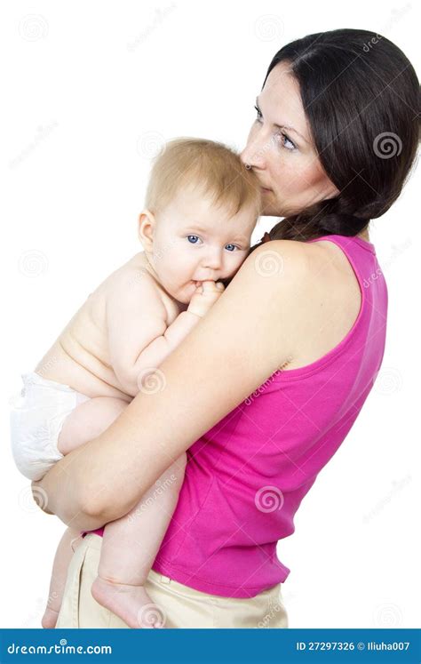 Mother Holding A Naked Baby In Her Arms Royalty Free Stock Image My
