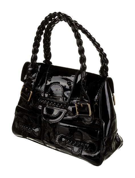 Valentino Patent Leather Shoulder Bag Handbags Val164376 The Realreal