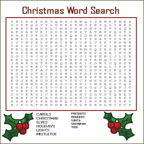 Marys Craft Nook Christmas Themed Word Search