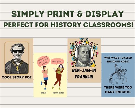 History Posters Set Of 8 Printables Funny History Posters Etsy