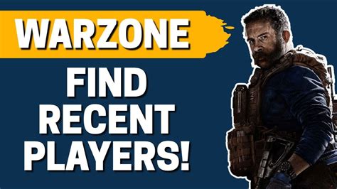 How To Find Recent Players In Cod Warzone Youtube