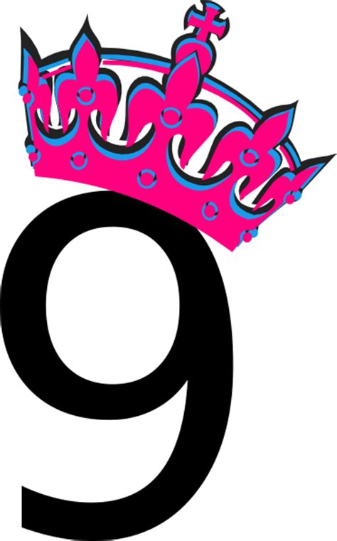 Pink Tilted Tiara And Number 9 Clip Art At Vector Clip Art
