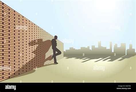 Man Leaning Against A Wall Stock Vector Images Alamy