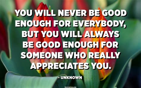 You Will Never Be Good Enough For Everybody But You Will Always Be