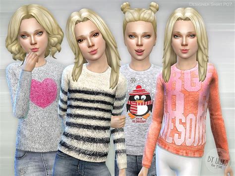 Designer Shirt For Girls Found In Tsr Category Sims 4 Female Child