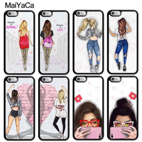 Maiyaca Bff Cute Girl Best Friend Couple Print Soft Mobile Phone Cases