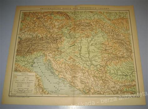 Geografska Karta Austrougarske 1898 Litografija Berza Antikviteta