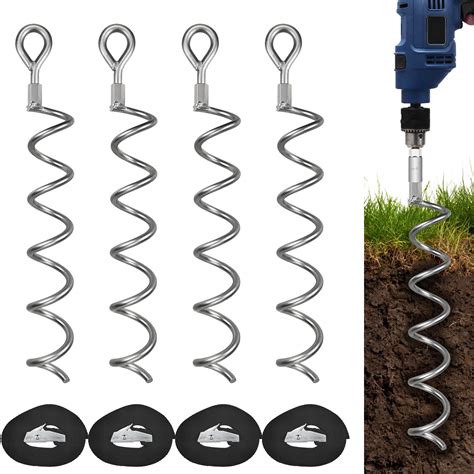 Buy Xyadx163 Inch Spiral Ground Anchor Heavy Duty Earth Anchor Kit For Tents Trampoline