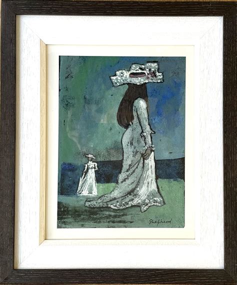 Original Gouache 'Elegant Ladies on Beach' by Toby Horne Shepherd